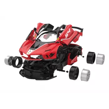 Statybiniai blokeliai su nuotolinio valdymo automobiliu Rastar 1:18 Ferrari FXXK EVO Raudona 88 vnt.