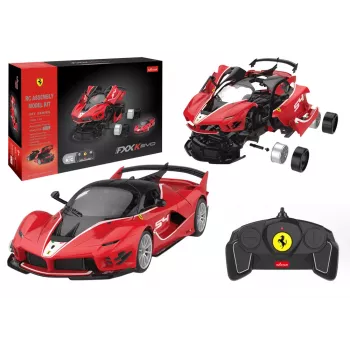 Statybiniai blokeliai su nuotolinio valdymo automobiliu Rastar 1:18 Ferrari FXXK EVO Raudona 88 vnt.