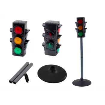 LEAN TOYS Policijos pareigūno edukacinis rinkinys su šviesoforu 10 dalių