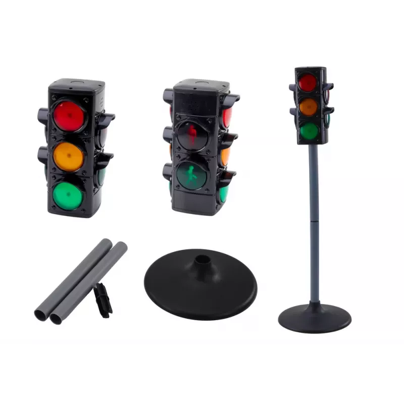 LEAN TOYS Policijos pareigūno edukacinis rinkinys su šviesoforu 10 dalių