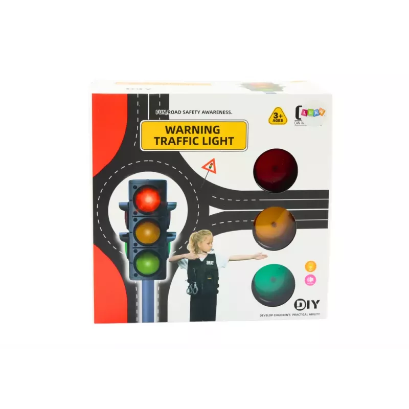 LEAN TOYS Policijos pareigūno edukacinis rinkinys su šviesoforu 10 dalių