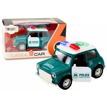 LEAN TOYS Classic Police Car 1:38 Drive Lights Sounds Green