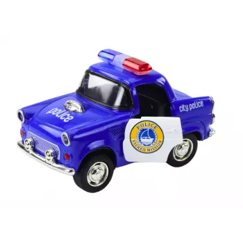LEAN TOYS Classic Police Car 1:38 Drive Lights Sounds Blue