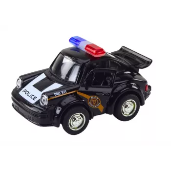 LEAN TOYS Classic Police Car 1:38 Drive Lights Sounds Black