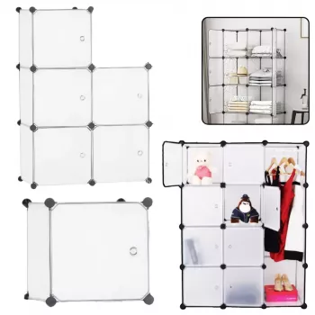 LEAN Modular Shoe Rack Accessories 5 Compartments Transparent