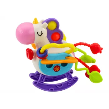 LEAN TOYS Sensorinis žaislas Arkliukas guminis barškutis Elements