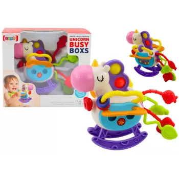 LEAN TOYS Sensorinis žaislas Arkliukas guminis barškutis Elements