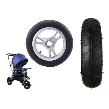 LEAN CARS Plastikinis ratas su gumine padanga (pripučiama) PRO 700 Priekinis