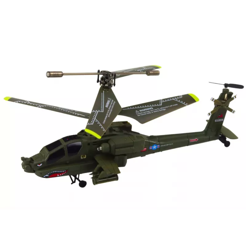 LEAN TOYS Apache Military Helicopter Remote Controlled RC Syma S109H Khaki