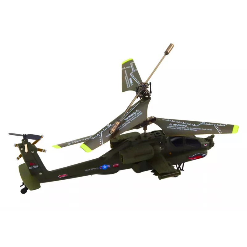 LEAN TOYS Apache Military Helicopter Remote Controlled RC Syma S109H Khaki