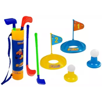 LEAN TOYS Vaikų golfo rinkinys su lazdomis, duobutėmis, vėliavėlėmis ir kamuoliukais
