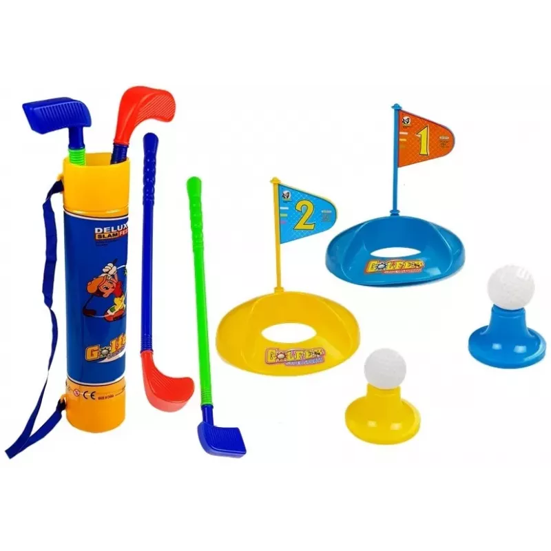 LEAN TOYS Vaikų golfo rinkinys su lazdomis, duobutėmis, vėliavėlėmis ir kamuoliukais