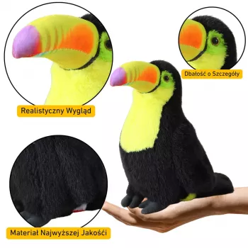 LEAN TOYS Plush Toucan Bird Plush Toy Mascot Cuddly Toy Yellow 30cm