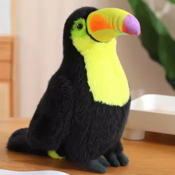 LEAN TOYS Plush Toucan Bird Plush Toy Mascot Cuddly Toy Yellow 30cm