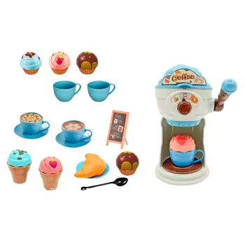 LEAN TOYS Set of Sweets Cafe Ice Cream Machine Cups Muffins 38 Pieces Pretend Play Set