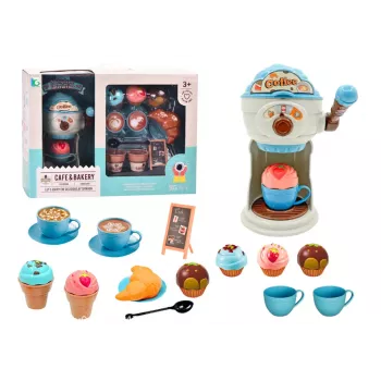 LEAN TOYS Set of Sweets Cafe Ice Cream Machine Cups Muffins 38 Pieces Pretend Play Set