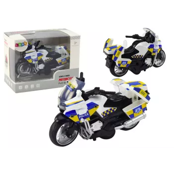 LEAN TOYS Policijos motociklas su trinties pavara, šviesomis ir garsu