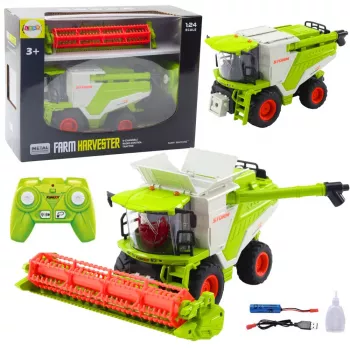LEAN TOYS Combine Harvester with Grain Header 2in1 Remote Controlled RC Smoke Effect 2.4G