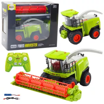 LEAN TOYS Žemės ūkio kombainas su grūdų pjaunamąja dalimi, nuotoliniu valdymu RC 2.4G