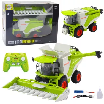 LEAN TOYS Combine Harvester With Corn Header 2in1 Remote Controlled RC Smoke Effect 2.4G