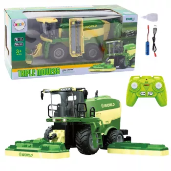 LEAN TOYS Combine Harvester With Lawn Mowers Steam Effect Remote Controlled RC 2.4G