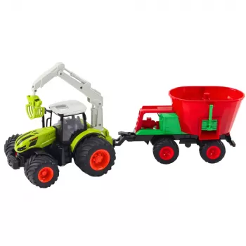 LEAN TOYS Agricultural Tractor With Seeder And Rotary Grabber Remote Controlled 2.4G