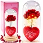 LEAN Eternal Rose in Dome with LED Lighting Red with Heart 18.5x8cm