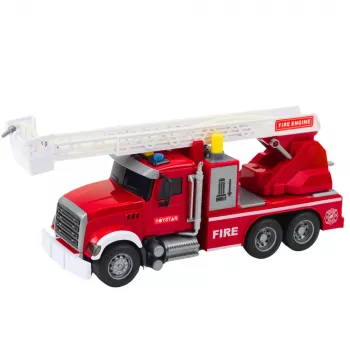 LEAN TOYS Gaisrinis Automobilis su Strėle, Vandens, Šviesų ir Garso Efektais, Raudonas 1:14