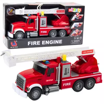 LEAN TOYS Gaisrinis Automobilis su Strėle, Vandens, Šviesų ir Garso Efektais, Raudonas 1:14