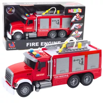 LEAN TOYS Fire Truck Water Lights Sounds Red 1:14