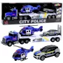 LEAN TOYS Policijos sunkvežimis, sraigtasparnis ir automobilis su šviesomis ir garsais