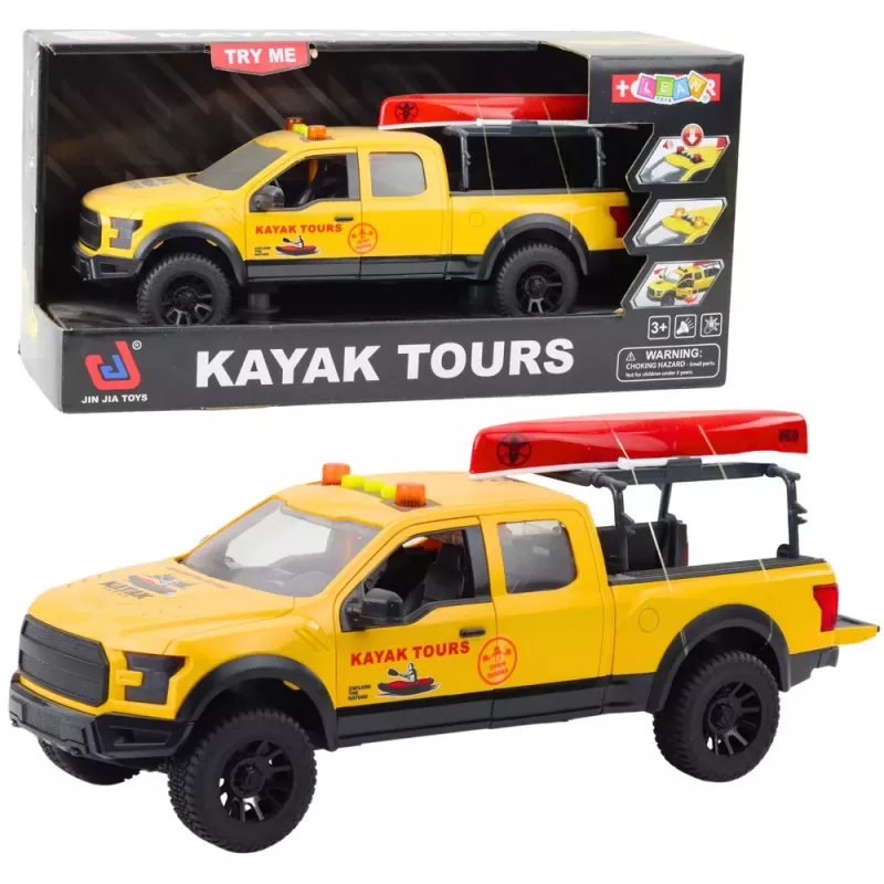 LEAN TOYS Visureigis su baidare, šviesos ir garsai, geltonas