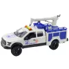 LEAN TOYS Service Truck su kranu, šviesomis ir garsais, baltas, 1:12