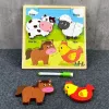 LEAN TOYS Puzzle Board 2in1 Wooden Educational Pets Marker