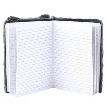 LEAN Plush Notebook Lined Gray Fox A5 80 Sheets