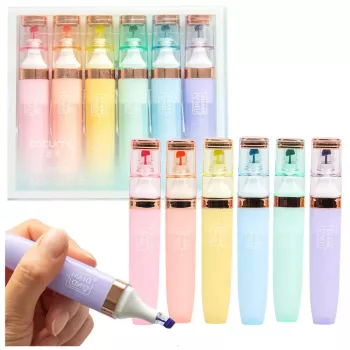 LEAN Highlighter Set Pastel Gold Color Elements 6 Pcs