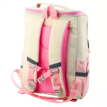 LEAN mokyklinė kuprinė su zuikučio krūtinės diržu Pastel 21L