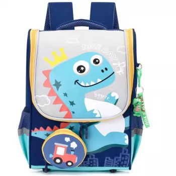 LEAN Dinosaur School Backpack Bag With Locomotive Pendant 21L