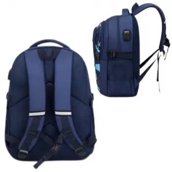 LEAN Vaikiška mokyklinė kuprinė Navy Blue Rocket Space 20L 41cm