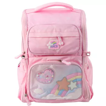 LEAN Unicorn School Backpack Chest Strap Pink 20L