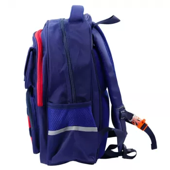 LEAN vaikiška mokyklinė kuprinė su krūtinės diržu Navy Blue Red Space 20L 38cm