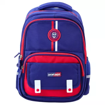 LEAN mokyklinė kuprinė su krūtinės diržu, tamsiai mėlyna/raudona, 20L, 38cm