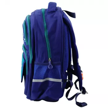 LEAN Vaikiška mokyklinė kuprinė su krūtinės diržu, tamsiai mėlyna/žalia, 20L, 38cm