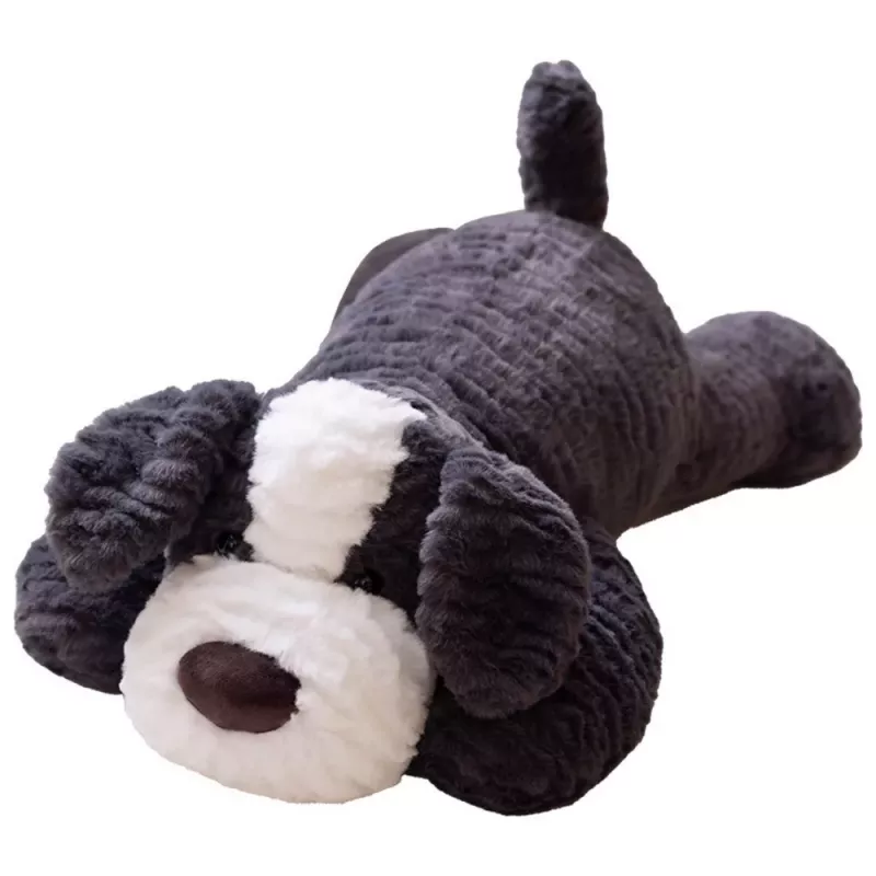 LEAN TOYS Plush Mascot Cuddly Toy Dog Dark Gray 30cm