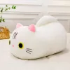 LEAN TOYS Plush Mascot Minkštas Žaislinis Katinas Ilga Uodega Baltas 40cm