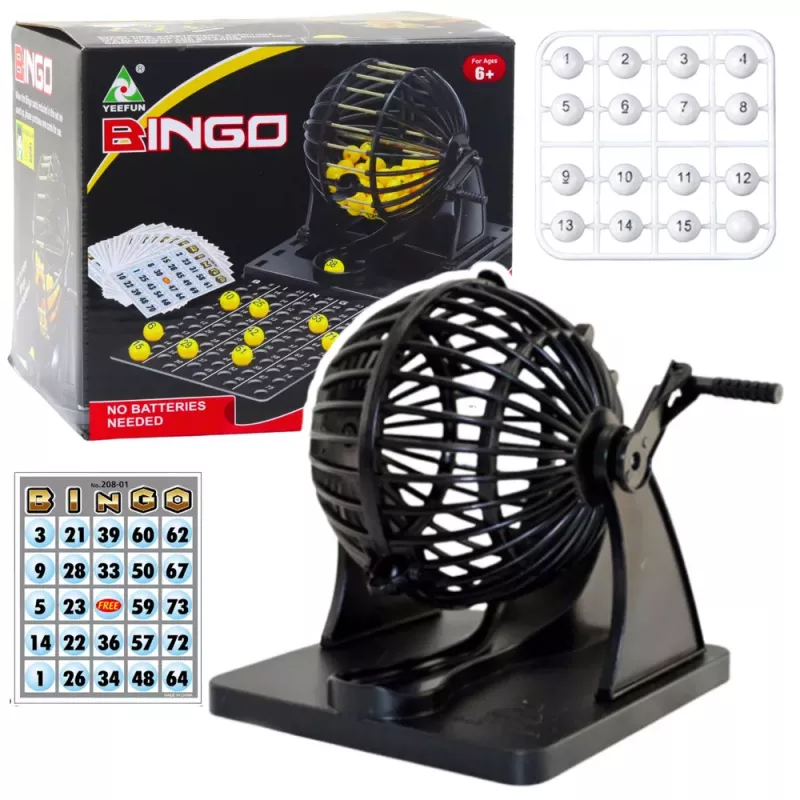 LEAN TOYS Family Bingo Game Classic 80 Ball 20 Card Draw Machine