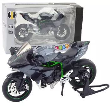 LEAN TOYS Sports Motorcycle Metal Lights Sounds Gray 1:12