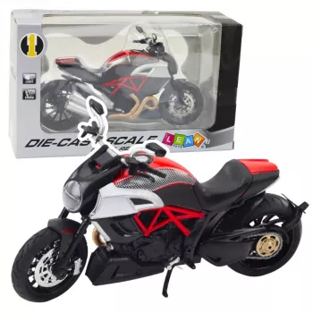 LEAN TOYS Sports Motorcycle Metal Lights Sounds Gold Red Elements 1:12