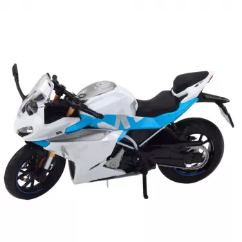 LEAN TOYS Sportinis motociklas Metalas Šviesos Garsai Balta Mėlyna 1:12