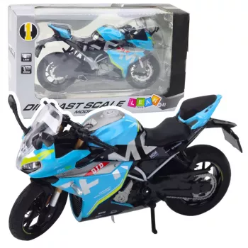 LEAN TOYS Sportinis motociklas Metalas Šviesos Garsai Mėlyna 1:12